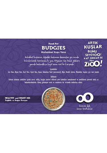 Myyem Zioo Muhabbet Kuşu Yemi 400 Gr