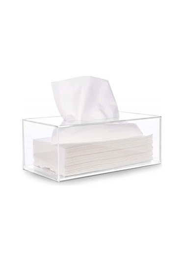 Banyo Yüz Doku Kutuları Kapak Raf Zarif Ve Şık Tasarım Şeffaf Akrilik Dikdörtgen Peçete Saklama Kutusu Doku Kutuları