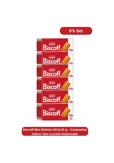 Biscoff Mini Bisküvi 50 6,25 G Karamelize Kahve Yanı Lezzetli Atıştırmalık 6'lı Set