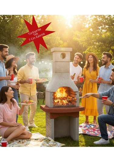 Mangal Barbekü 60 Lık Model Barbekü Gross Gri - Kırmızı