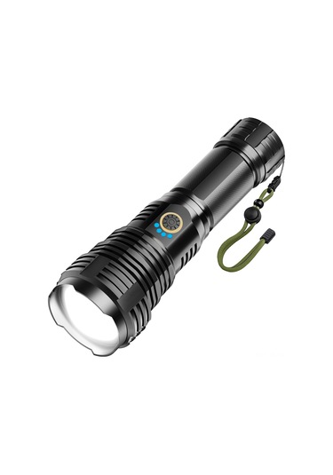 Jeemson P70 Taşınabilir Şarjlı El Feneri - 5000mah Pil, 5 Aydınlatma Modu, Tip-c Şarj, Su Geçirmez Siyah