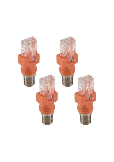 Koaksiyel Ethernet Adaptörü, 4 Paket Koaksiyel Rf F Dişi - Rj45 Erkek Dönüştürücü, Hat Test Cihazı İçin