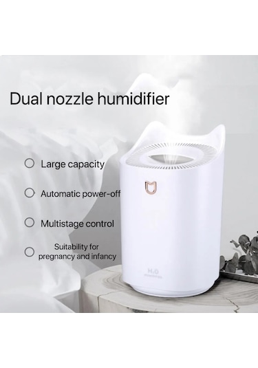 Ambition 3000 ML Çift Jet Hava Nemlendirici Büyük Beyaz