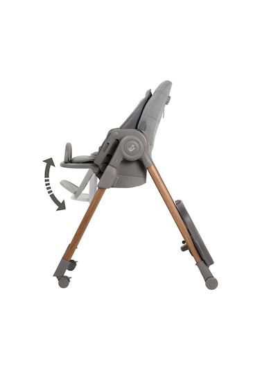 Maxi-Cosi Minla Plus 6'sı Bir Arada Ahşap Görünümlü 4 Tekerlekli Mama Sandalyesi Elegance Graphite