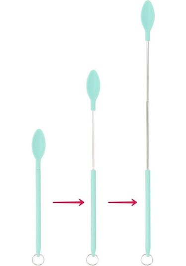 Yeşil 2 Adet/takım Spatula Araç Seti Silikon Mini Spatula Çift Uçlu Kazıyıcı Güzellik Kaşık İle Mutfak Kavanozları İçin