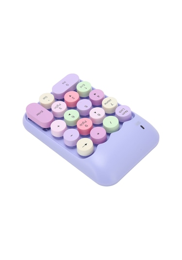 Shineyee 18 Tuşlu Kablosuz Numara Klavyesi, 2.4ghz Kablosuz, Sessiz Tip, Retro Renkli, Minik Tek El, Hesaplama Ve Excel İçin, Usb Alıcı, Abs Malzeme, Bilgisayar Uyumlu Pil Dahil Değil -奶茶色混彩