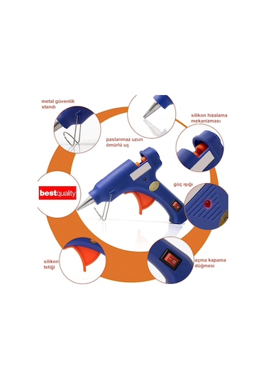 Sıcak Silikon Tabancası Anahtarlı 20w+35 Silikon Mum İnce Sadece 35 Adet Mum