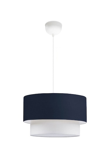 Lacivert Pasta Avize Kumaş Tekli Sarkıt İki Katlı Pav74 Lacivert