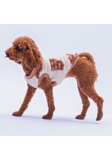 Poodle Paw Peluş Sweat Poodle Desenli Kedi Köpek Sweati Kedi Köpek Kıyafeti Köpek Peluş Kolsuz Sweat Sıcak Tutan Süveter