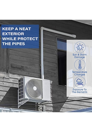 Ximistore9 Pvc Klima Boru Koruyucu, Duvar Hatlarını Gizle Ve Koru, 5-10hp Uyumlu, Hızlı Kurulum, Dayanıklı