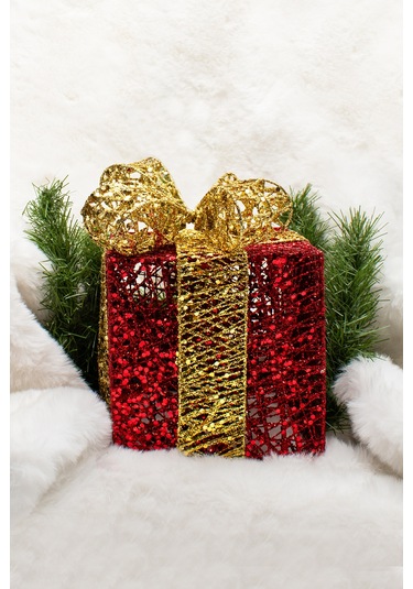 Waldern Yılbaşı Çam Ağacı Hediye Paketi Küçük Boy Kırmızı-altın