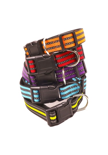 Geeroyoo "yansıtıcı Nylon Köpek Tasması - Ayarlanabilir Ve Rahat, Orta/büyük Boy Köpekler İçin" Turuncu