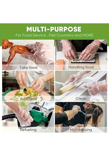 Gateesat 300 Adet Tek Kullanımlık Plastik Eldiven Yemek Kamp Bbq Mutfak Güzellik Saç Bakımı