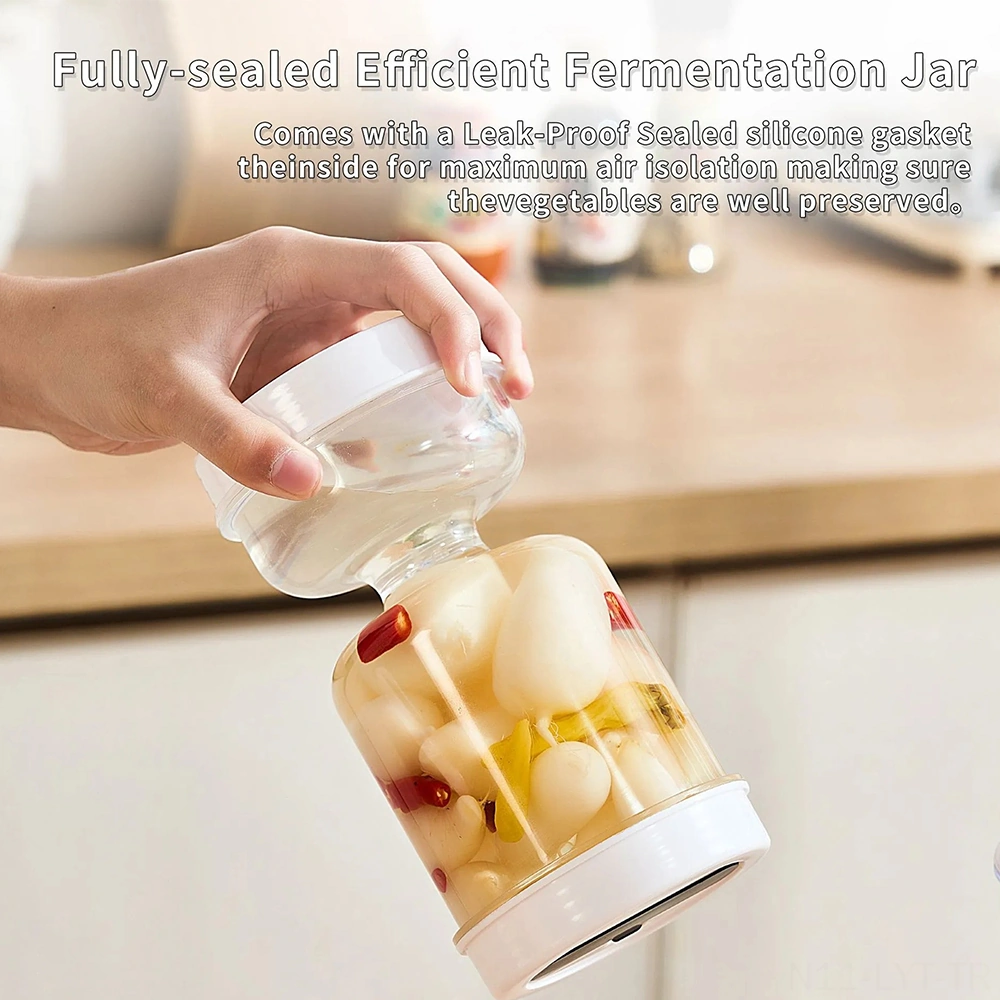 Youtek Beyaz Plastik 800ml Gıda Depolama Kavanozu, Islak-kuru Ayrımı, Görünür Kapak, Katlanabilir Çatal, Ev Ofis Mutfak Tuzlama Salata Sosu İçin Beyaz