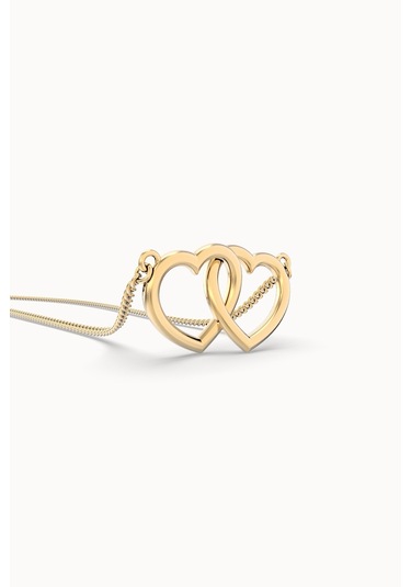 Chocli 18 Ayar Altın Kaplama Hearts Kolye Altın