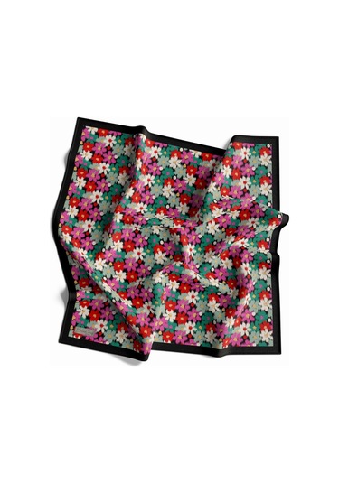 90 X 90 Dijital Bambu Kraş Eşarp -03567 - 90 X 90 / Siyah Siyah