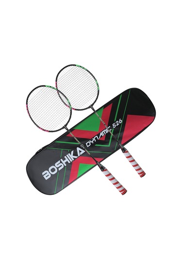 Geeksen Eğitim Ve Pratik İçin Demir Çelik Badminton Raketi Seti 2 Adet + 6 Top + Taşıma Çantası Kırmızı/mavi