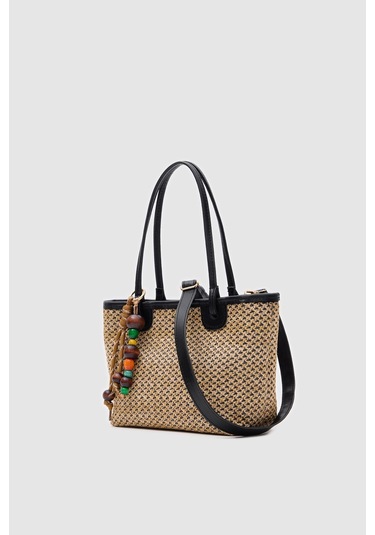 Roen Hasır Omuz Çantası Siyah Siyah