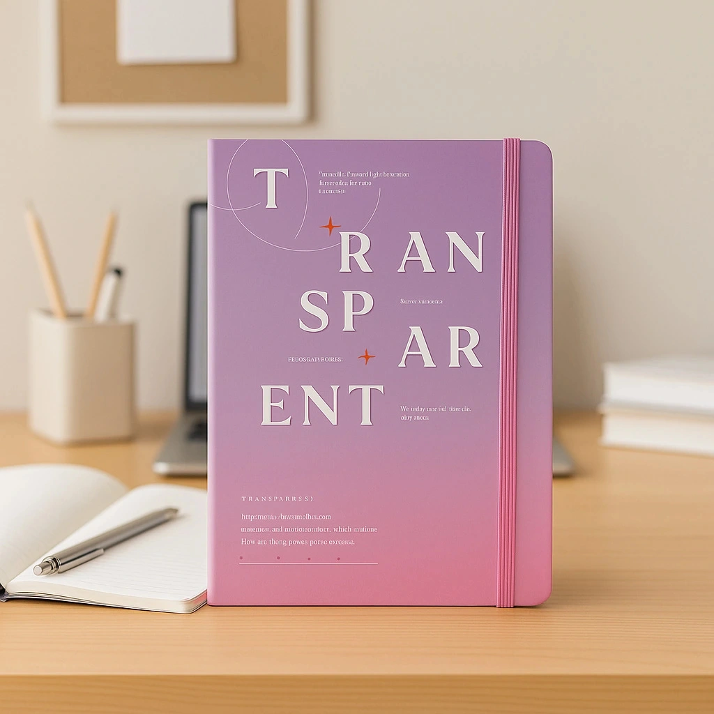 Ajanda Günlük Çizgili Not Defteri Notebook Transparent Pembe