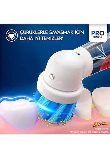 Oral-B Çocuk Şarjlı/Elektrikli Diş Fırçası Spiderman D100