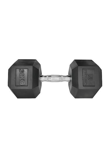 Rebuwo 30 KG 1 Adet Hex Dambıl Kauçuk Altıgen Dambıl Hex Dumbbell