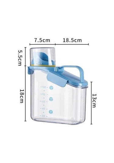 Pazly 1600ml Hava Geçirmez Evcil Hayvan Maması Saklama Kabı, Ölçü Kaplarıyla, Mavi Mavi
