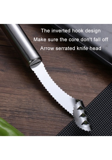 Sones 10 Adet Paslanmaz Çelik Biber Tohumu Ayıklayıcı Meyve Çekirdeği Bıçağı Yuvarlak Saplı