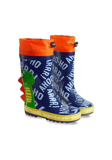Denokids Renkli Dinozorlar Erkek Çocuk Yağmur Botu Lacivert