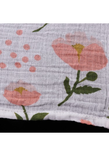 Dolıty Yumuşak Muslin Bebek Kundaklama Battaniye Çiçek Çiçek Çok Renkli