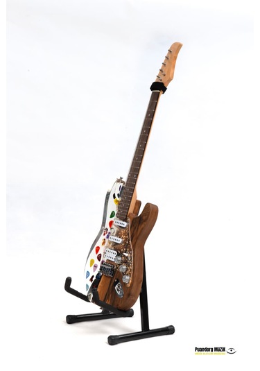 Elektro Gitar Custom Epoksi & Yıllanmış Ağaç Kişiye Özel Nordic Grey