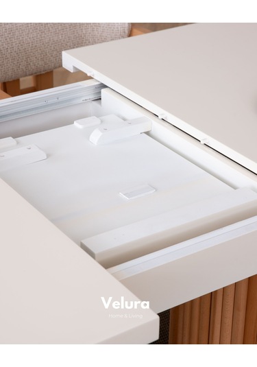 Almina Yemek Odası Takımı Yemek Masası + 4 Adet Sandalye Beyaz