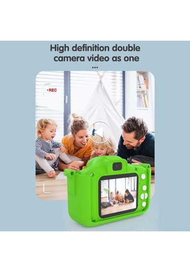 Springsun Çocuklar İçin Yeşil Dijital Kamera - 48mp Çift Kameralı, 1080p Video, 2.0" Ips Ekran, Oyun Ve Müzik Çalma, 32gb Hafıza Kartı İle