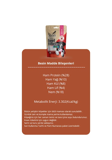 Dog Beef Fillets 3x80gr. Biftekli, Köpek Ödül Maması