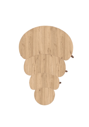 Vovvahome Moon 4lü Dörtlü Mdf Ahşap Zigon Sehpa - Meşe