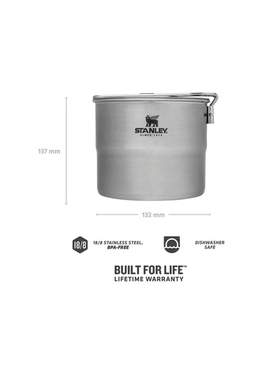 Stanley Adventure Paslanmaz Çelik İki Kişilik Pişirme Seti Gümüş