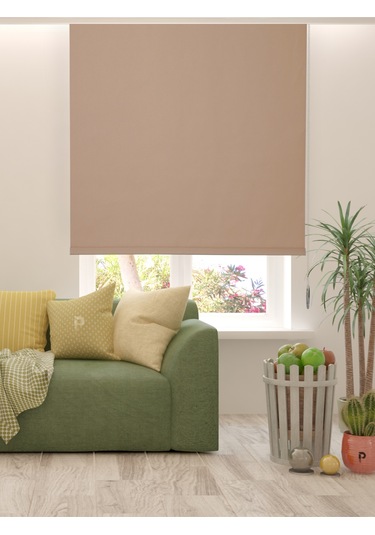 Br Perle Home Sahra Rengi Düz Mekanize Stor Perde Yüksek Kalite Metropol Serisi Sahra