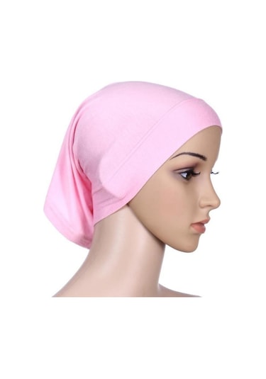 Beyaz Yüz Altında Eşarp Tüp Kaput Kap Kemik İslam Kadın Baş Örtüsü Başörtüsü Beyaz