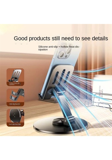Metal Mobil Telefon Tutucu 360 Derece Dönebilir Ayarlanabilir Katlanabilir Tembel Tablet Masaüstü Mobil Telefon Tutucu