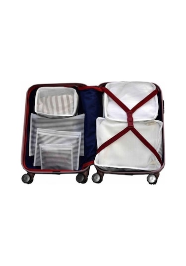 Alas Valiz Bavul İçi Çizgili Düzenleyici Organizer 6'lı Set