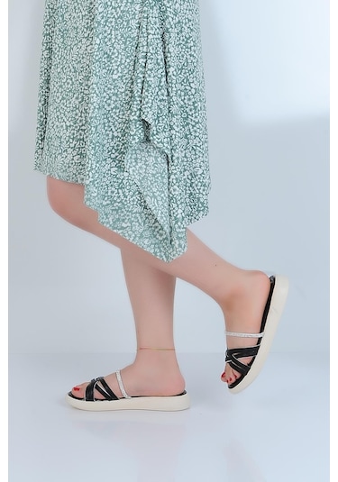 Ayakcenter 5530 Siyah Günlük Kadın Düz Terlik 001