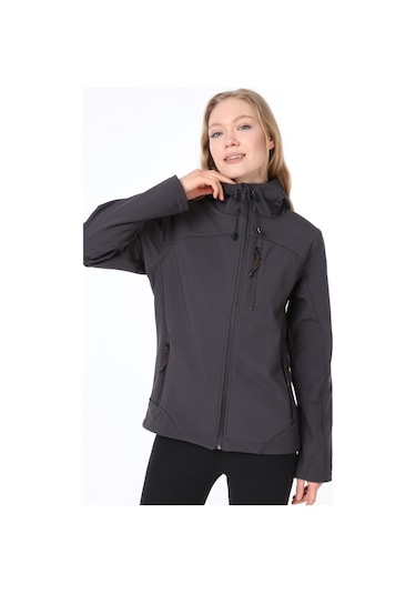 Ghassy Co.Kadın Su Rüzgar Geçirmez Softshell Mavi Spor Mont 500518795