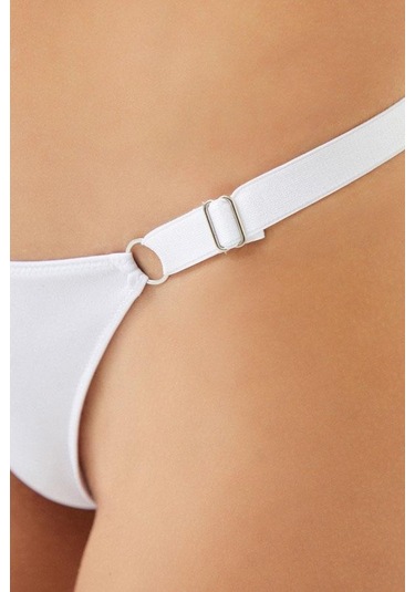 Halka Detaylı Ayarlanabilir Lastikli Kadın Tanga Külot 3'lü Paket Renkli-2