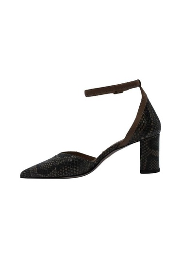 Poletto Hakiki Yılan/hakiki Deri Vızon-bıskuvı Ayakkabı Stiletto 9841 114 V1 Yln-1189 Vizon
