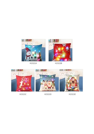 Gajeena 45x45cm Linen Noel Yastık Kılıfı, Renkli Led Işıklı, Araba/koltuk Pencere Dekorasyonu, Fermuar Kapaklı Diğer