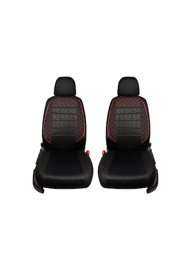Gof Plus Serisi Universal Oto Koltuk Kılıfı Siyah-Kırmızı Dikişli