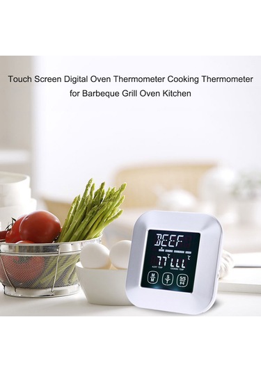 Geeksen Dokunmatik Ekranlı Gıda Termometresi Çok Fonksiyonlu Mutfak Zamanlayıcısı Ev Tipi Elektronik Barbekü Termometresi Çok Renkli