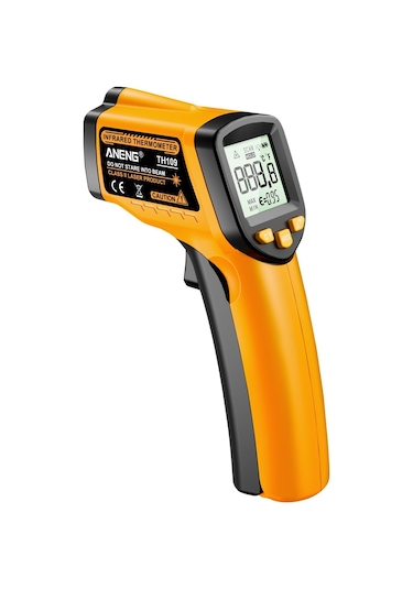 Yifomall Aneng Th109 El Tipi Kızılötesi Termometre - Dokunmadan Sıcaklık Ölçer, Lcd Ekranlı, Lazer Konumlandırma, Sarı Pil İçermez