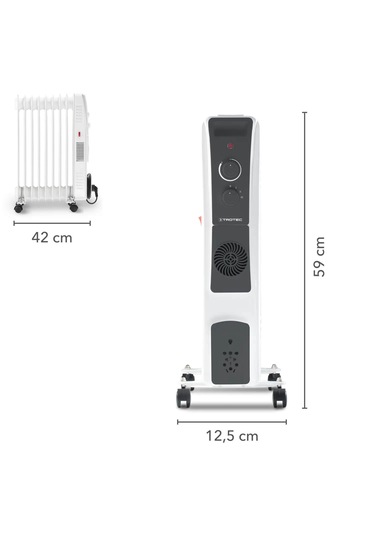 Trotec TRH 22 E 2400 W 9 Dilim Fanlı Yağlı Radyatör