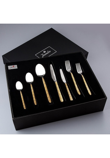 Jumbo 9400 Safari Gold 12 Kişilik 84 Parça Çatal Kaşık Bıçak Takımı Gold