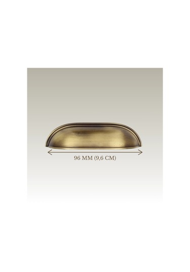 Tas Midye Çanak 96mm Antik Sarı Dolap Çekmece Vestiyer Mobilya Kulpu Metal Kulp Antik